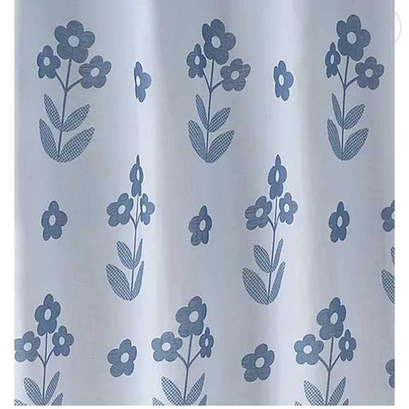 Caro Home 2pc Floral Print Shower Curtain & Bath Rug With Contrasting Border Set - Picture 7 of 10